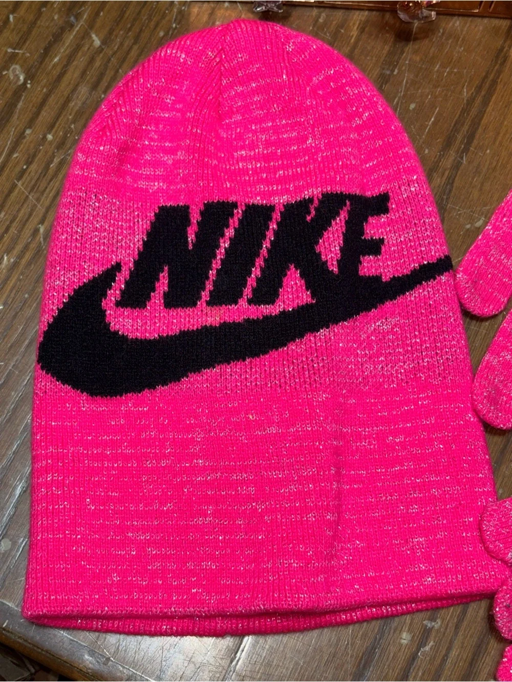 Pink Nike Toboggan & Gloves Set